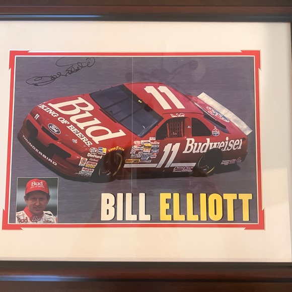 Bill Elliott Signed 15x11 Framed Photo Budweiser Car #11 COA